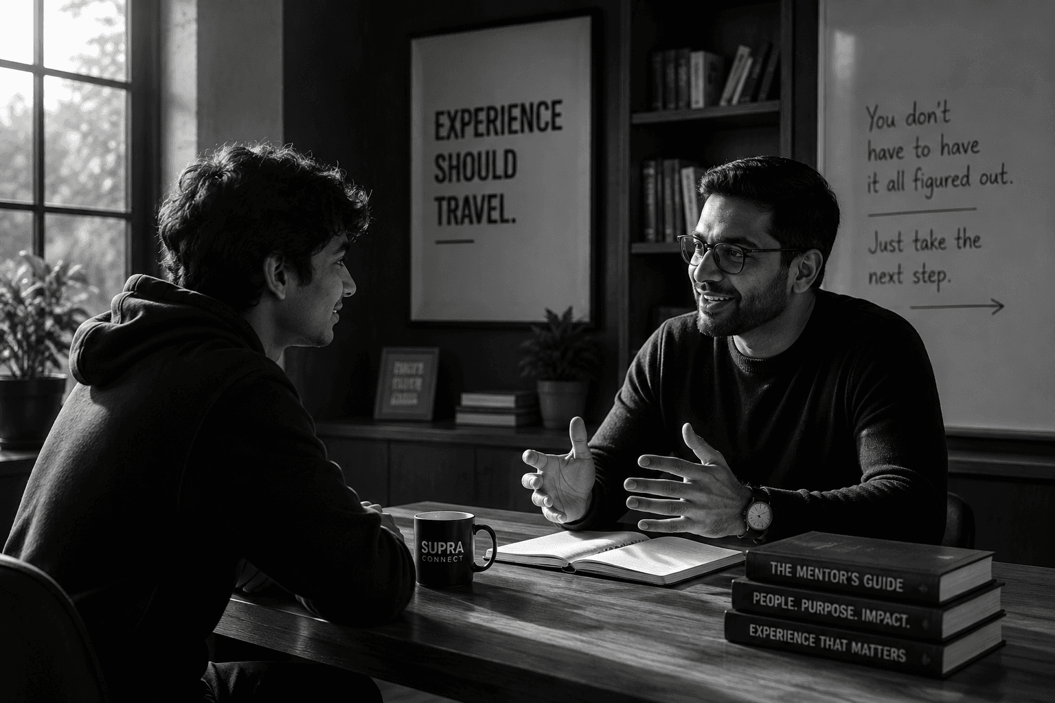 Mentor helping someone understand their future