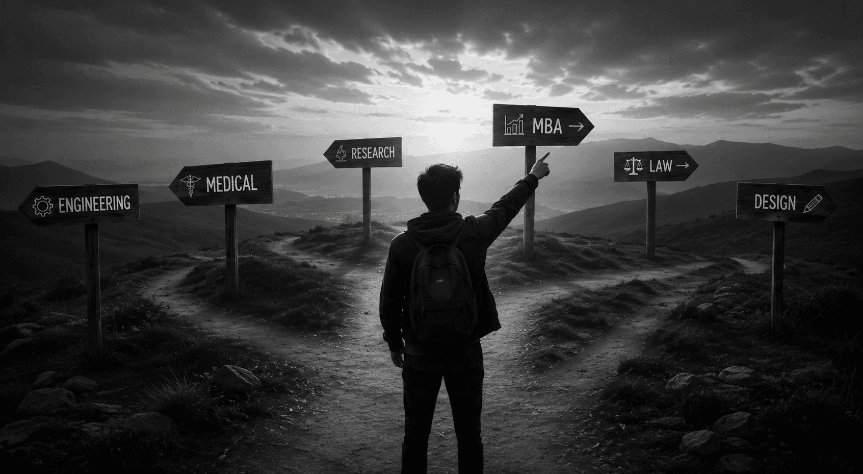 Student confidently choosing their next step